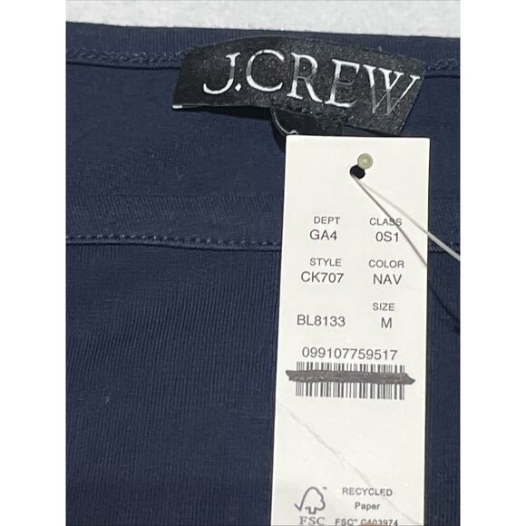 J Crew Pintuck Midi Dress Medium Navy Blue Sleeveless Minimalist Classic A Line - Picture 10 of 12